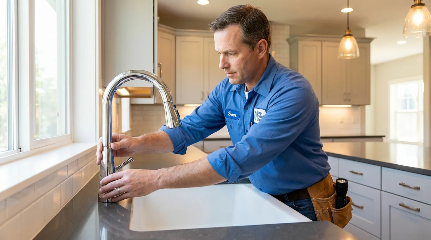 Kitchen faucet installation by Johns Plumbing LLC in Highlands